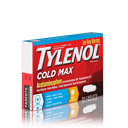 2 Pack Tylenol Cold Multi Symptom Non Drowsy Day Cold Max Relief 24 ...