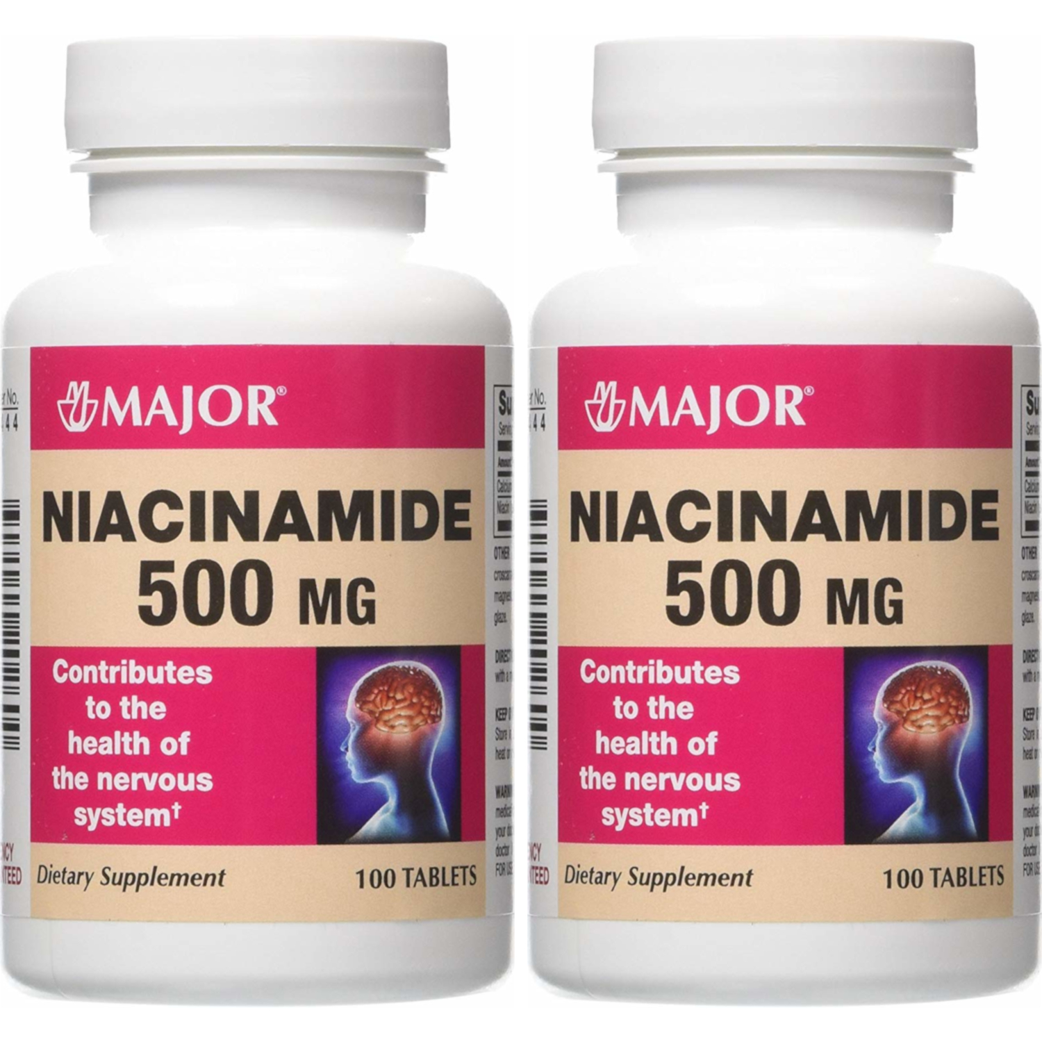 2 Pack Major Niacin Tablets 500Mg 100 Count Each 309042272605 eBay