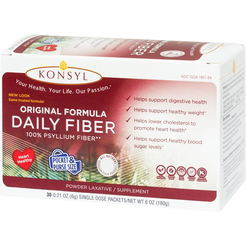 Konsyl Original Formula Daily Fiber Powder Laxative 6G 30 Packets Each