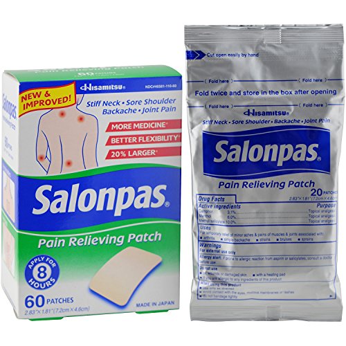 Salonpas Pain Relieving Patches Works For 8 Hours, 60 Per Box