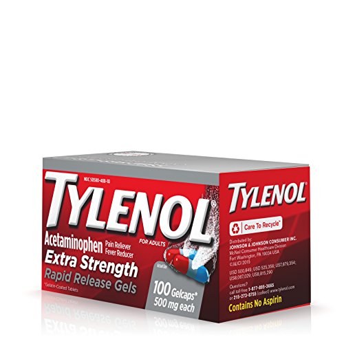 4 Pack Tylenol Acetaminophen Extra Strength Rapid Release Gels 100 ...