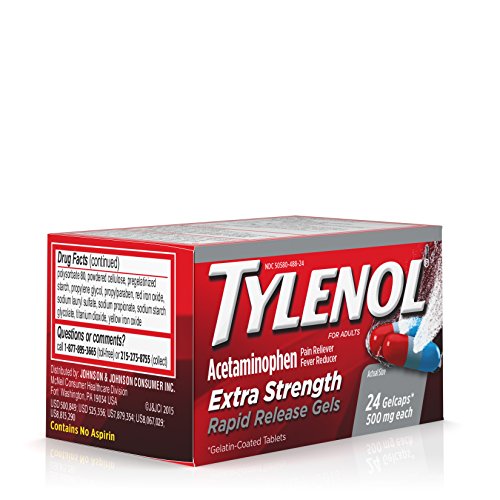 5 Pk Tylenol Adult Acetaminophen Extra Strength 24 Rapid Release Gel