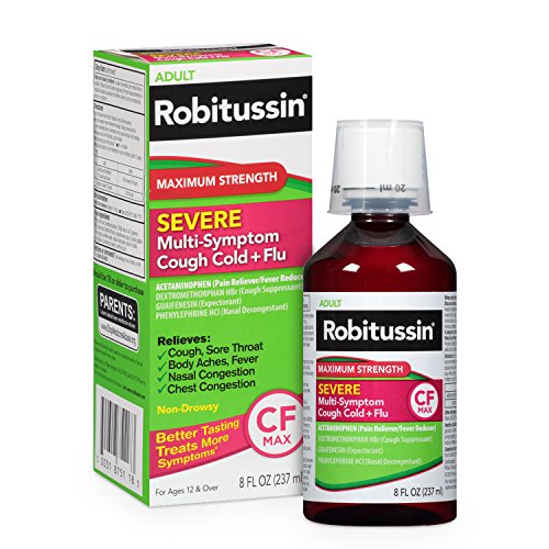 5 Pack Robitussin Maximum Strength Severe Multi Symptom Cough/Cold Flu