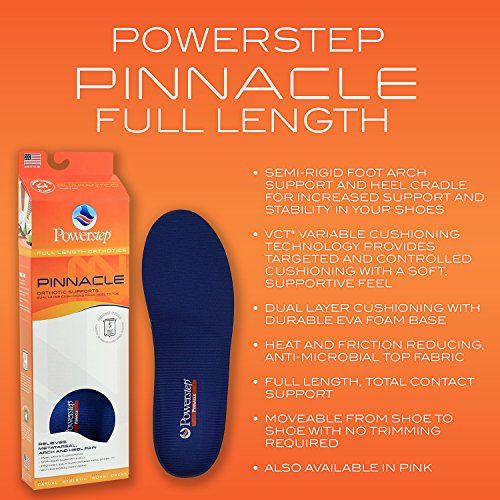 Powerstep Pinnacle Orthotic Insole Support Size 11-11 1/2 Men 13-13 1/2 ...