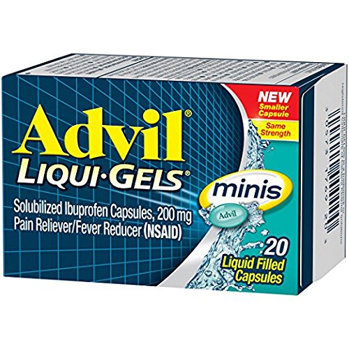 6 Pack Advil Liquid Gels Minis Ibuprofen 200mg Pain Reliever 20 ...