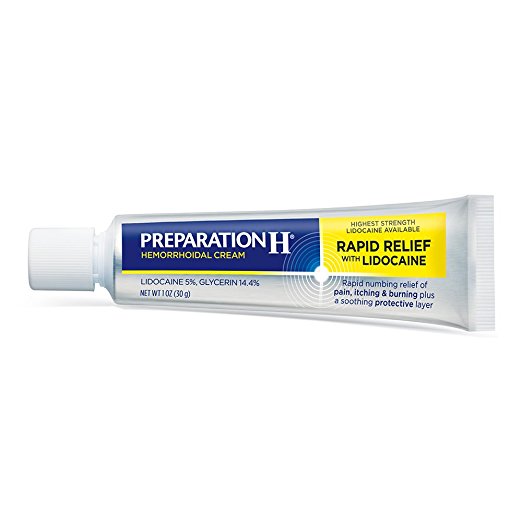 6 Pack Preparation H Hemorrhoid Rapid Relief Cream with Lidocaine 1oz