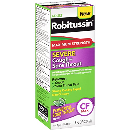 Robitussin Max Strength Severe Cough Sore Throat Cf Max