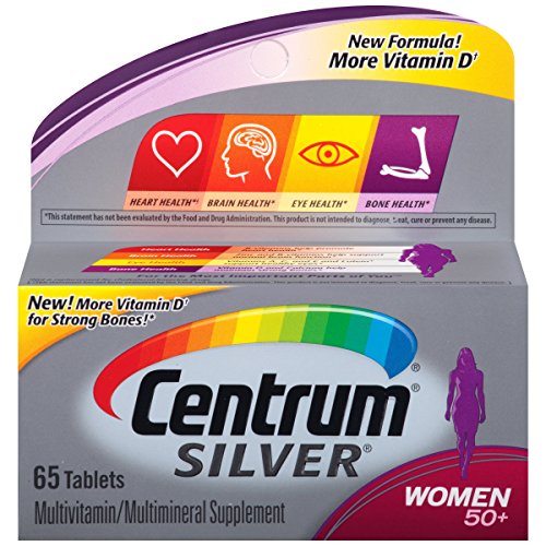 3 Packs Centrum Silver Multivitamin Supplement Women 50 Plus 65 Tablets