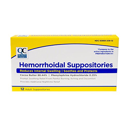 4 Pack Quality Choice Hemorrhoidal Suppositories 12 Count Each ...