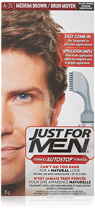 6 Pack Just For Men Autostop Menscomb In Hair Color Medium Brown