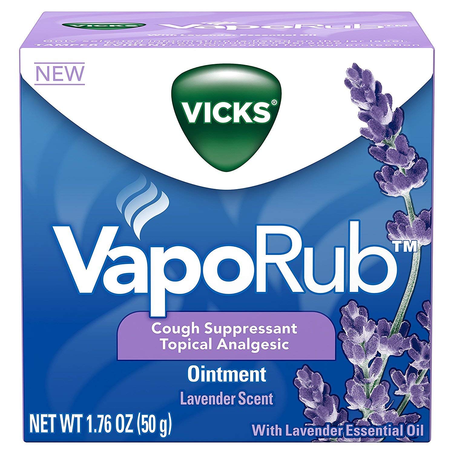 Vicks Vaporub Chest Rub Cough Suppressant Ointment Lavender 1.76 Oz