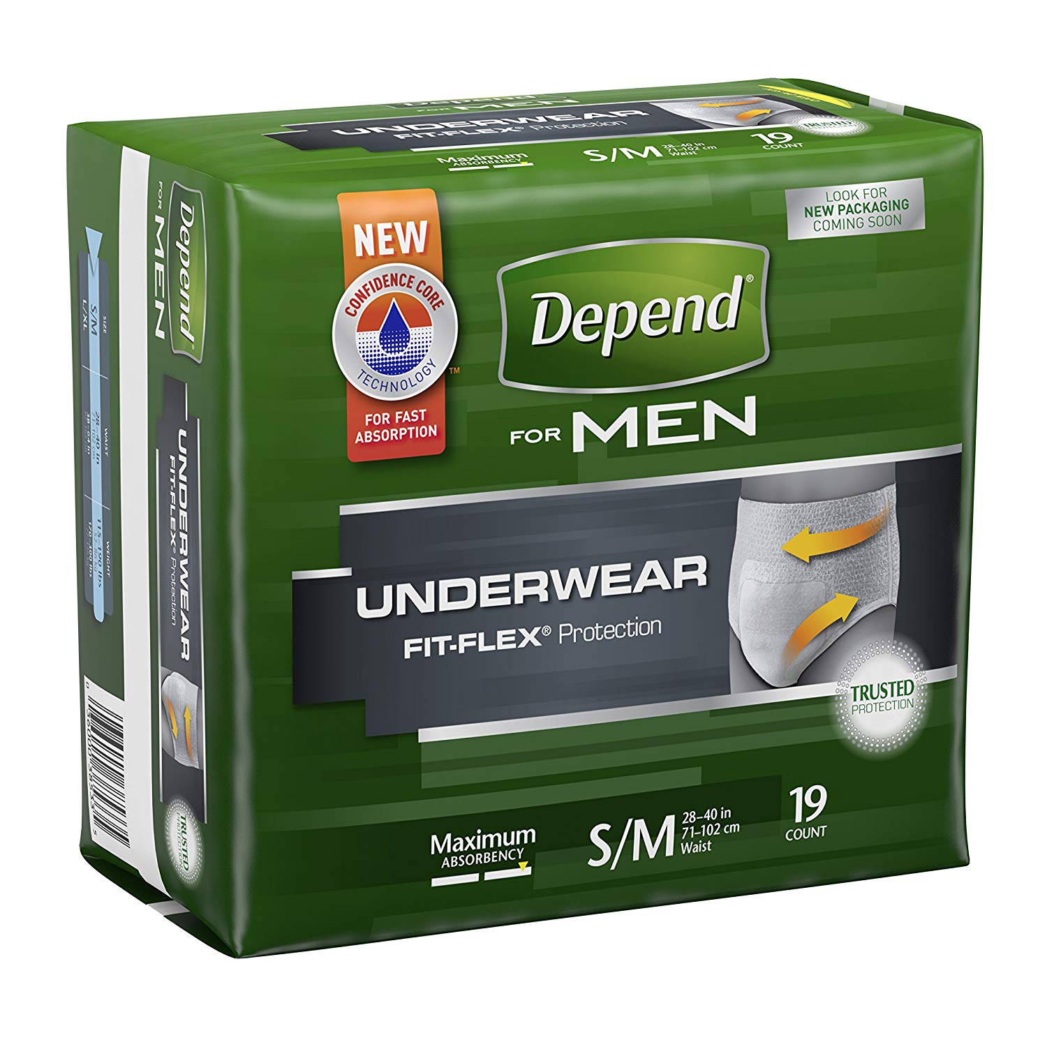 4 Pack Depend For Men Incontinence Underwear Maximum Absorbency S M 19