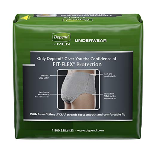 Depend for Men Incontinence Underwear, Maximum Absorbency, S/M, 19