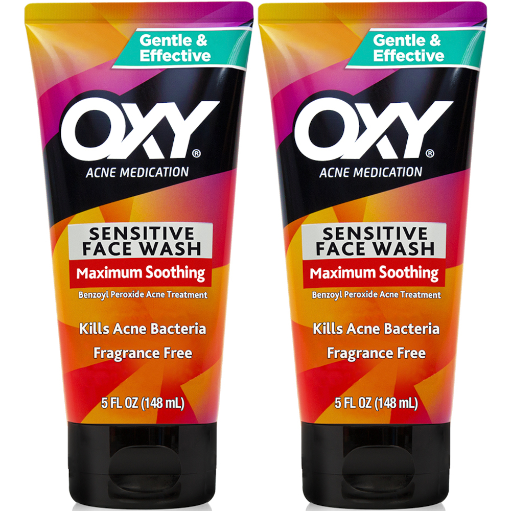 2 Pack OXY Maximum Action Advanced Sensitive Skin Face Wash 5 oz Each