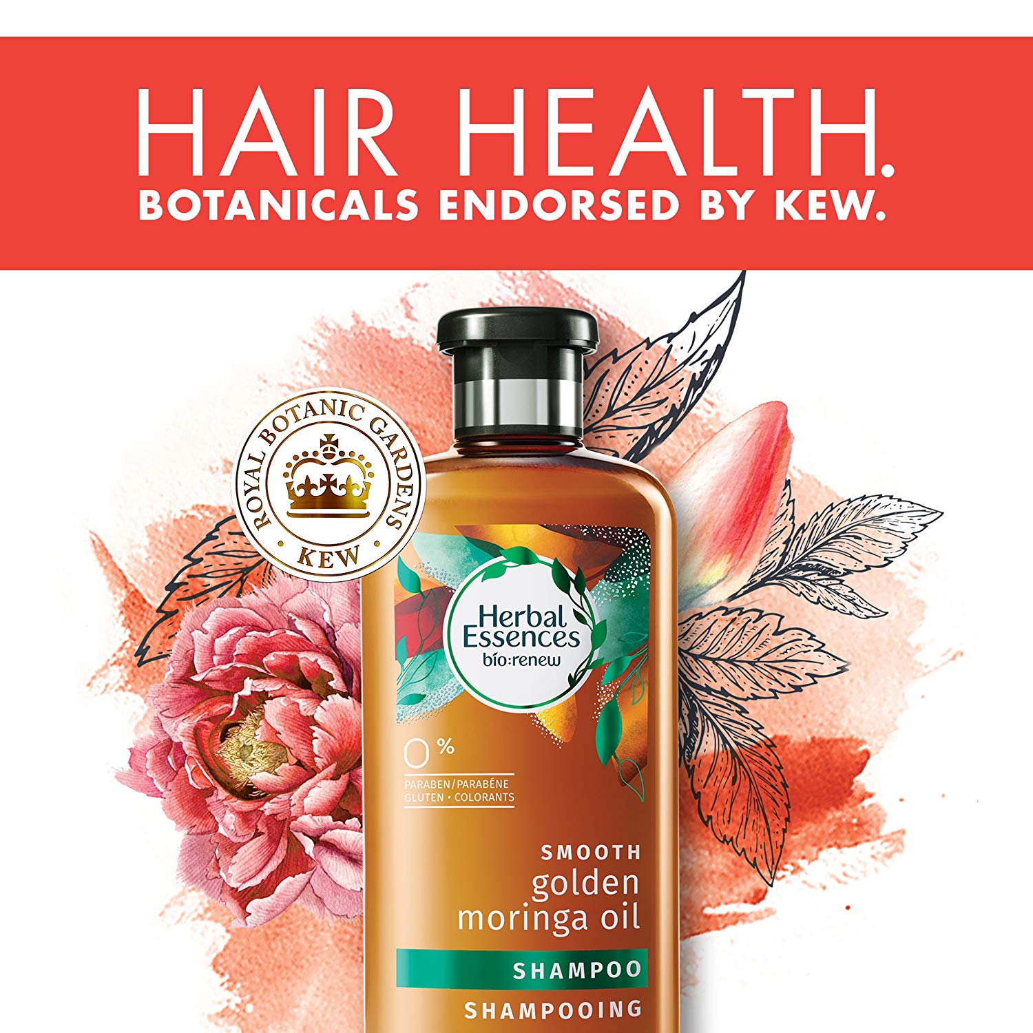 Herbal Essences Biorenew Smooth Golden Moringa Oil Shampoo 13.5 Oz Each