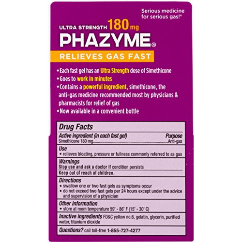 5 Pack Phazyme Ultra Strength 180 Mg 48 Softgels Relieves Gas Fast