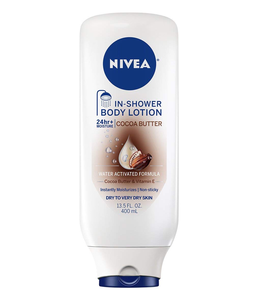 2 Pack Nivea In Shower Body Lotion Cocoa Butter 24 Hour Moisture 13.5 ...