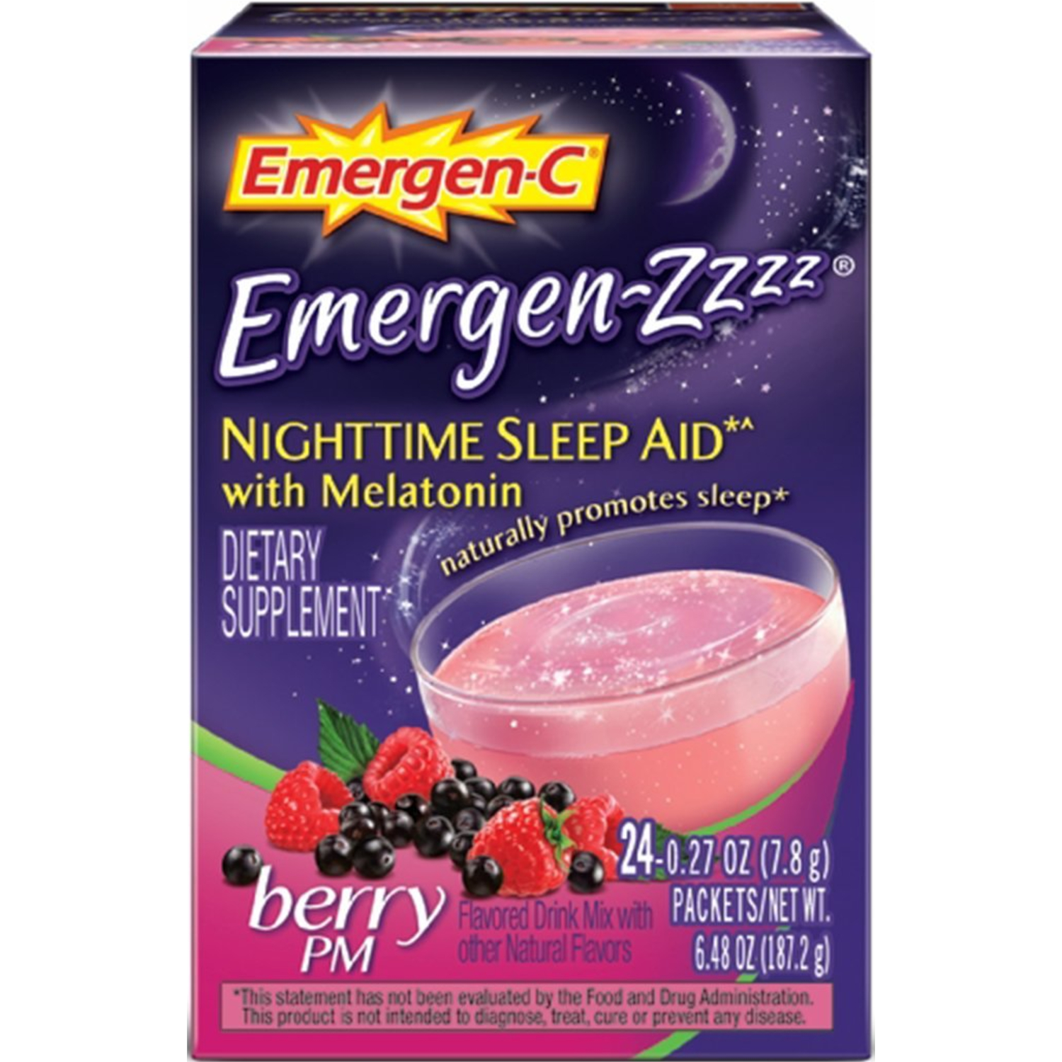 EmergenC EmergenZzzz Nighttime Sleep Aid w/ Melatonin, 24 Packets