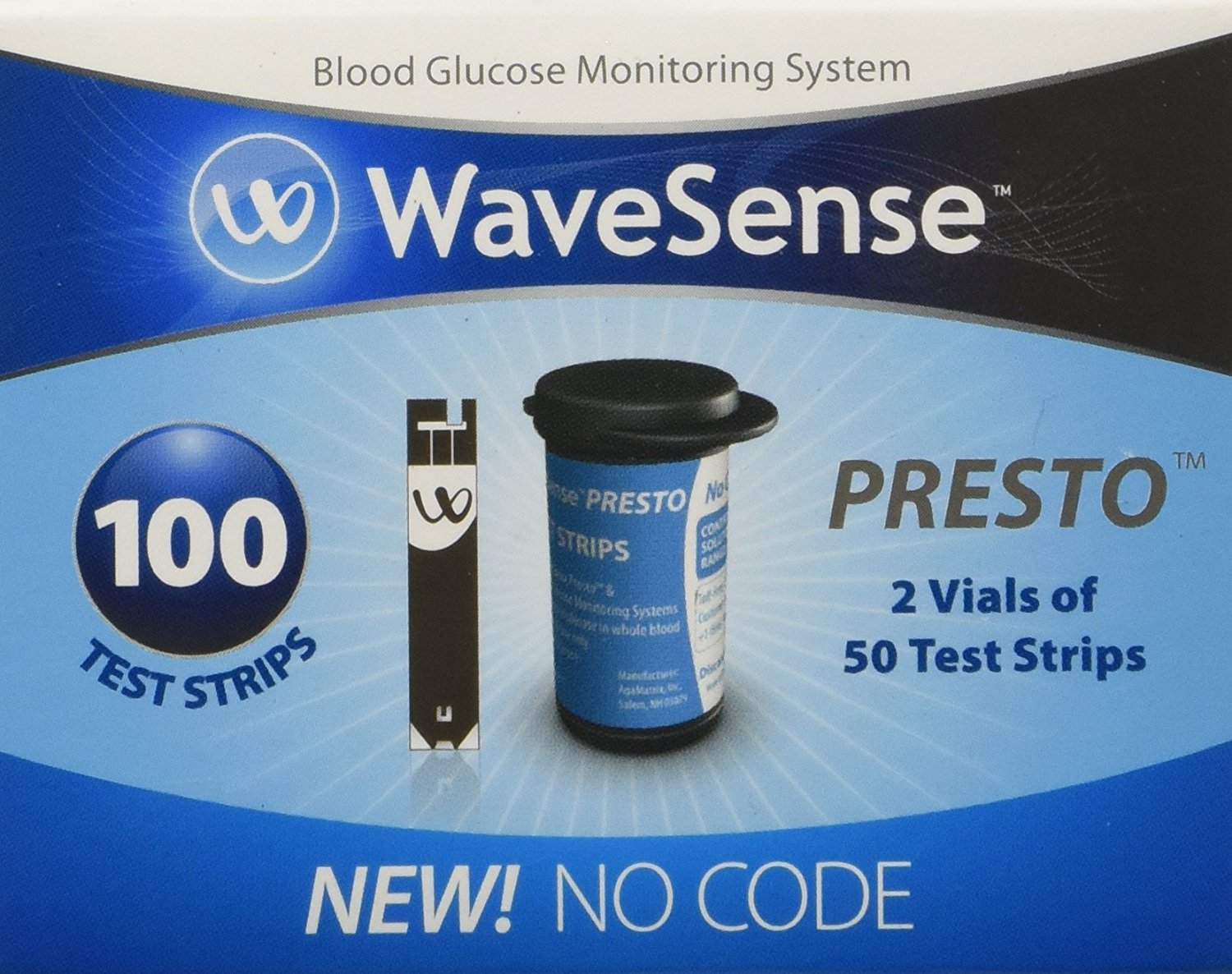 5 Pack Wavesense Agamatrix Presto Test Strips 100 Count Box Each 385543337029 eBay