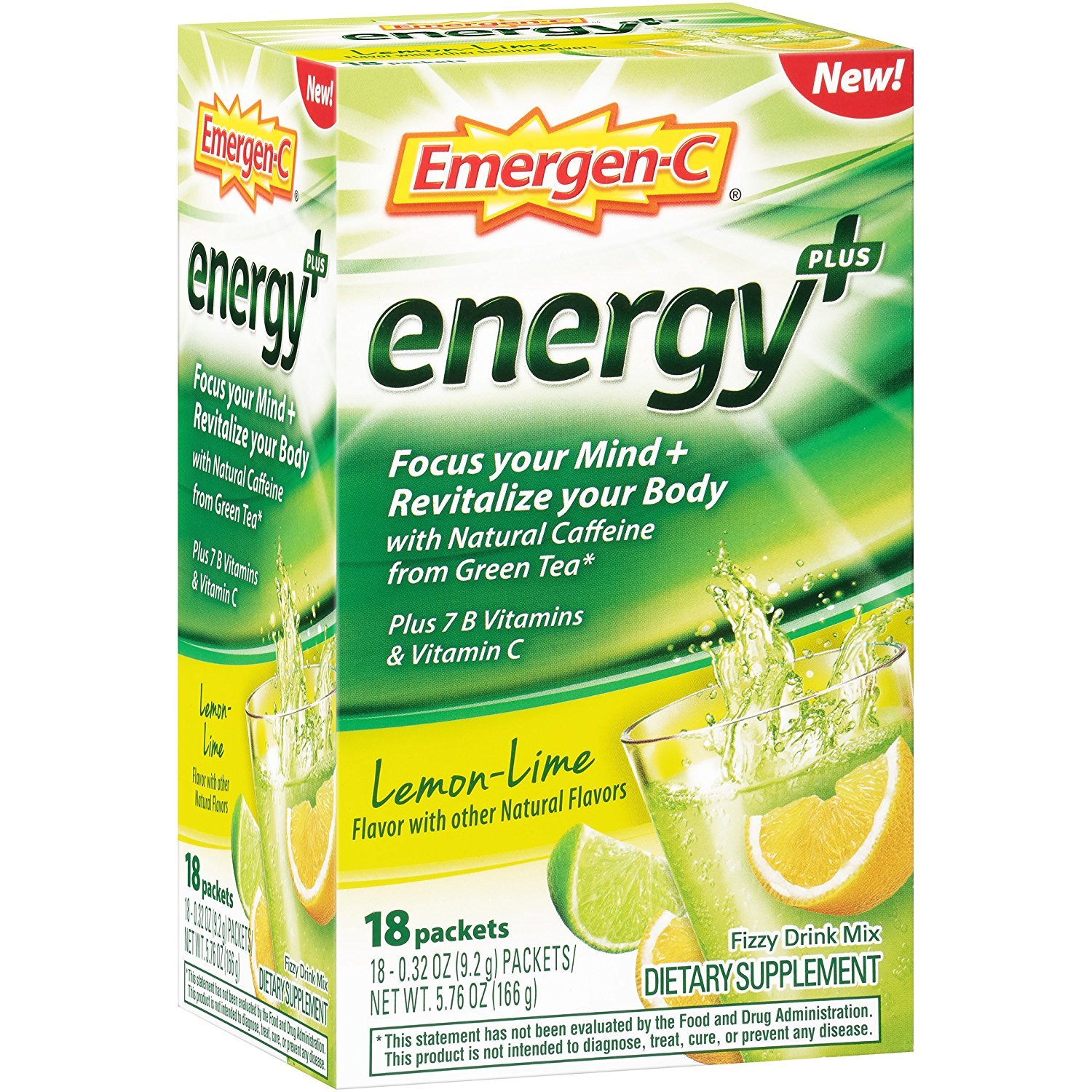 3 Pack Emergen C Energy Plus Lemon Lime Fizzy Drink Mix Image