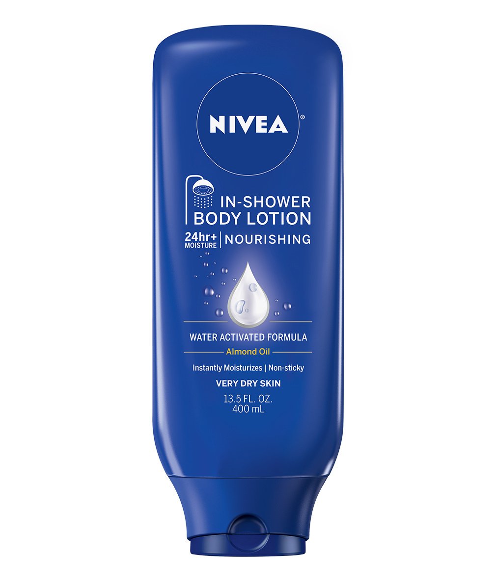 Nivea In Shower Body Lotion 24Hr Nourishing W Almond Oil 13.5 Oz Each