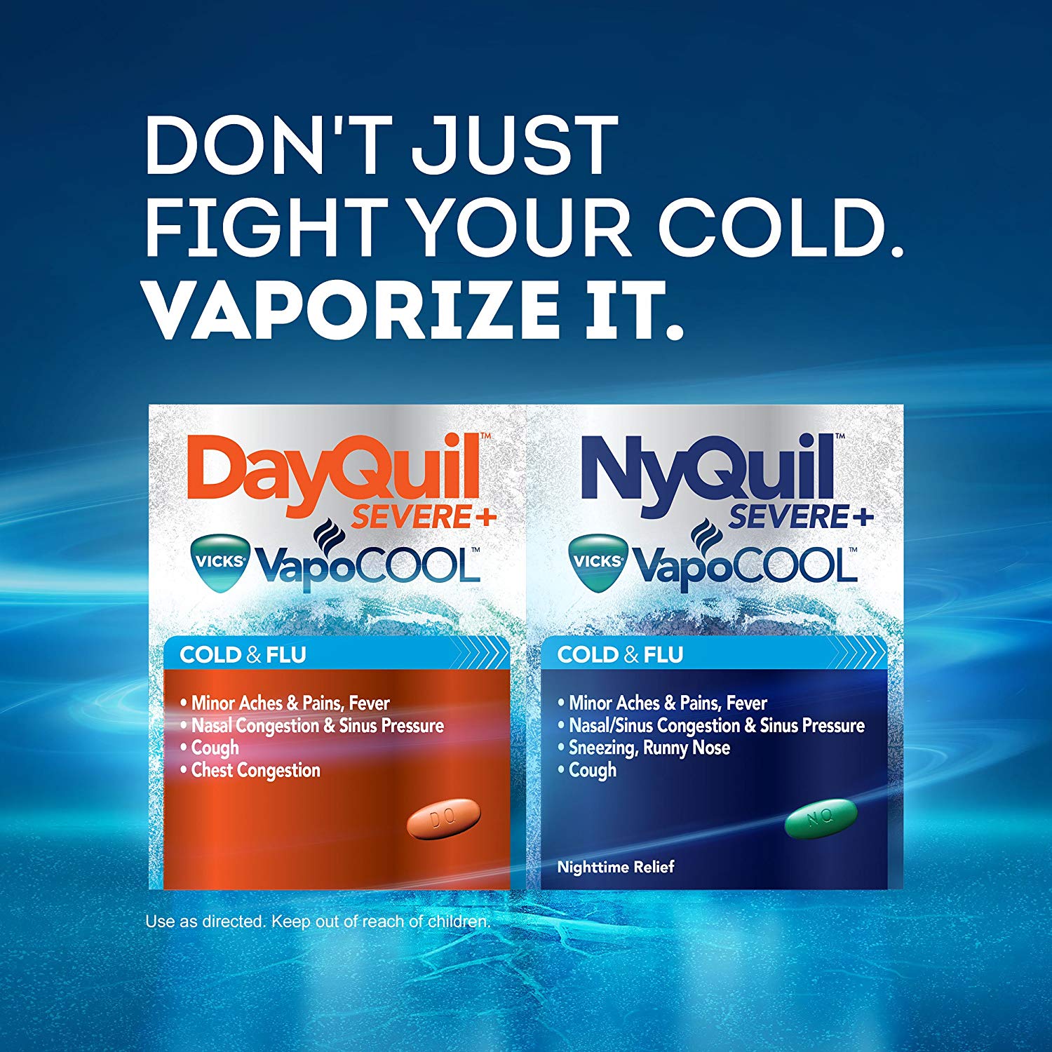 Vicks NyQuil and DayQuil SEVERE Cough Cold & Flu Relief, 24 Caplets