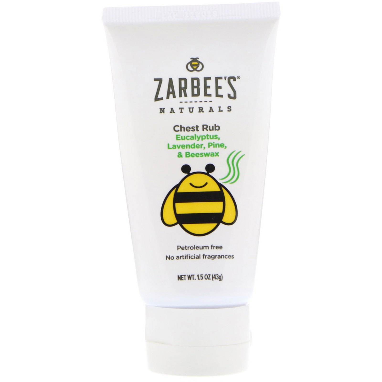 Zarbees Naturals Chest Rub Eucalyptus Lavender Pine & Beeswax 1.5 Oz Ea