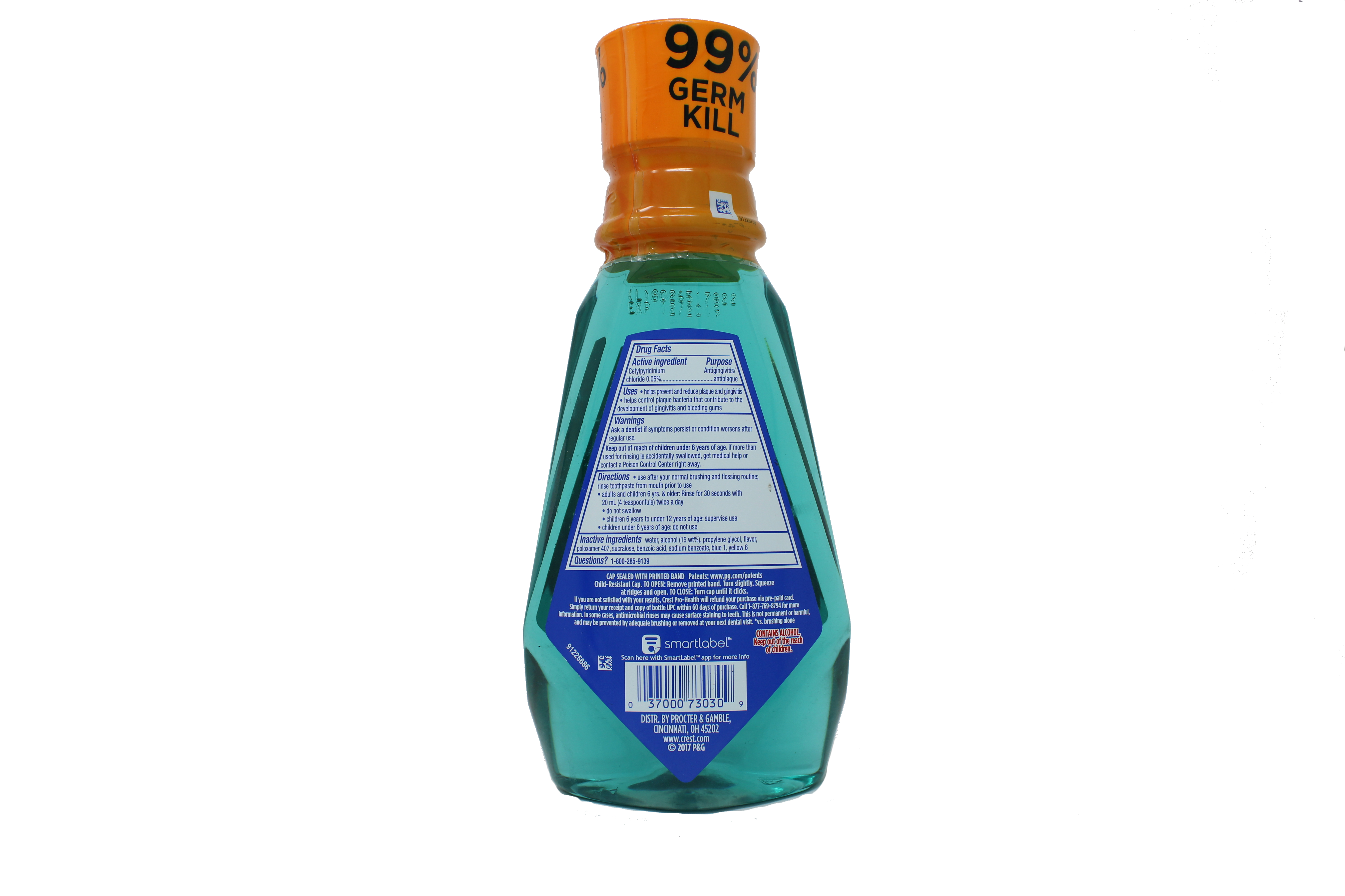 Crest Pro Health Intense Mouthwash Clean Mint 16.8 Oz Each 37000730309
