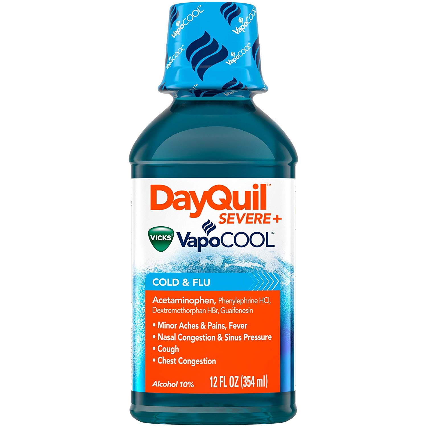 Dayquil Severe Vicks Vapocool Cold & Flu Liquid Acetaminophen 12 Oz ...