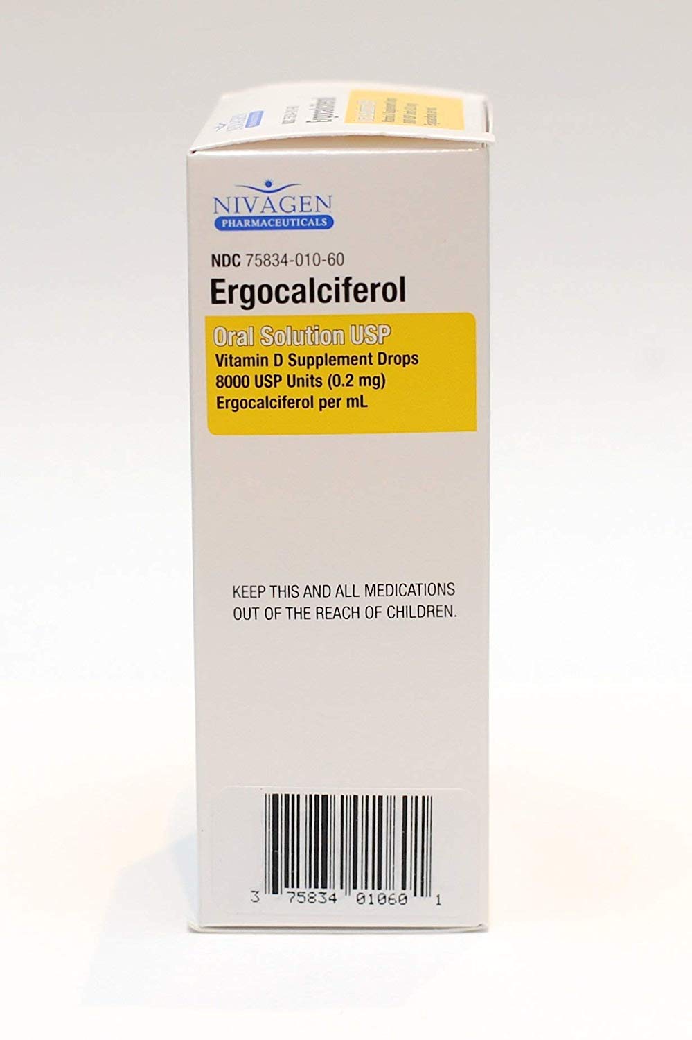 Nivagen Ergocalciferol Oral Vitamin D Supplement Drops 2 Oz Each