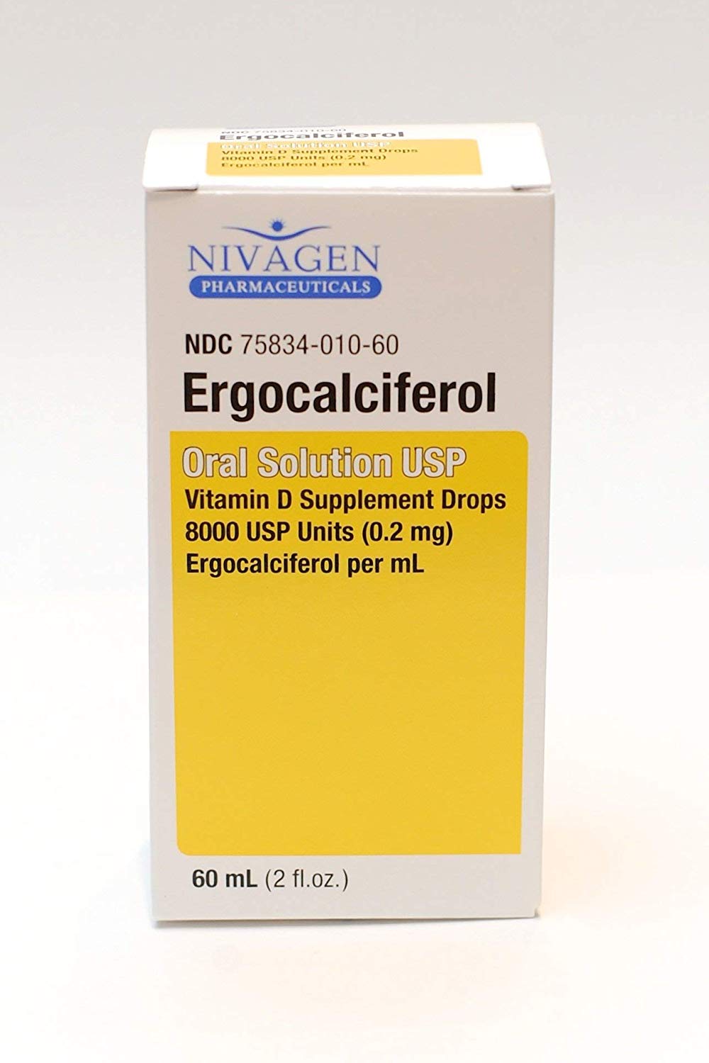 Nivagen Ergocalciferol Oral Vitamin D Supplement Drops 2 Oz Each