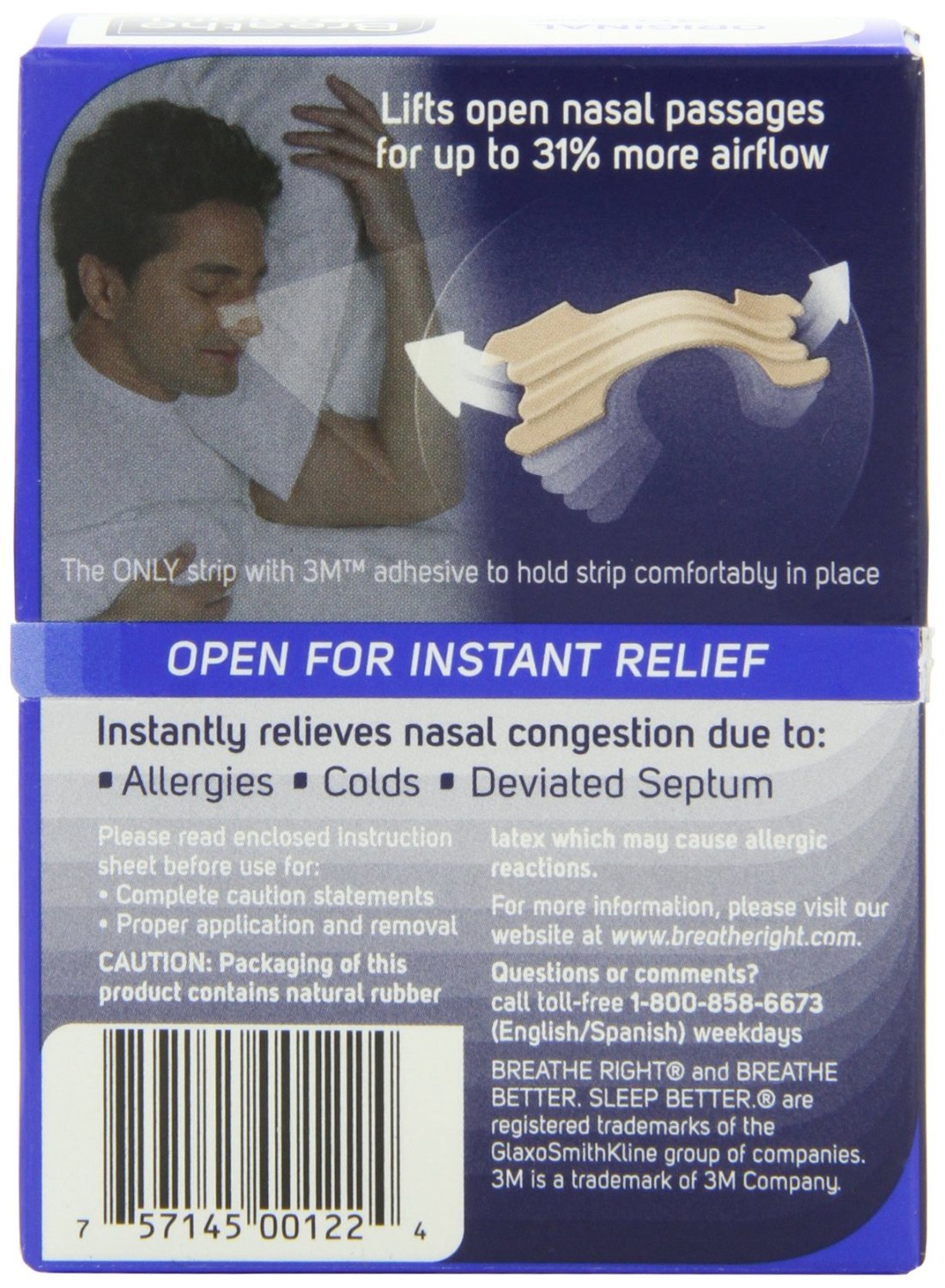 2 Pack Breathe Right Nasal Strips Original Tan Small/Medium 30 Each