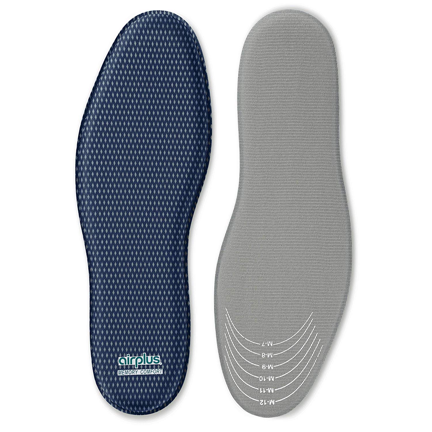 2 Pack Airplus Memory Comfort Shoe Insoles with Memory Foam, Mens, Size ...