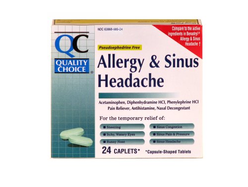 6 Pack Quality Choice Sinus Allergy Headache Pain Relief Caplets 24 Count Each Ebay