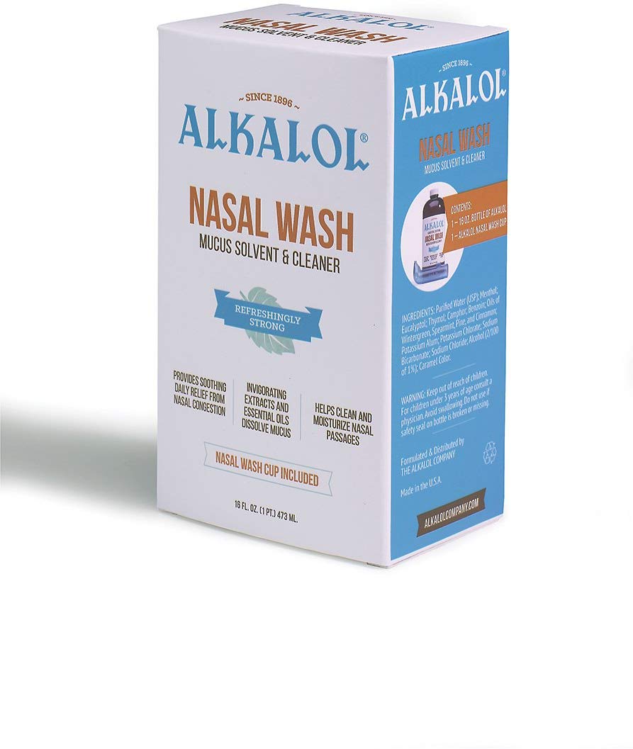 1 Pack Alkalol Natural Nasal Wash, Mucus Solvent & Cleaner Kit with Cup ...