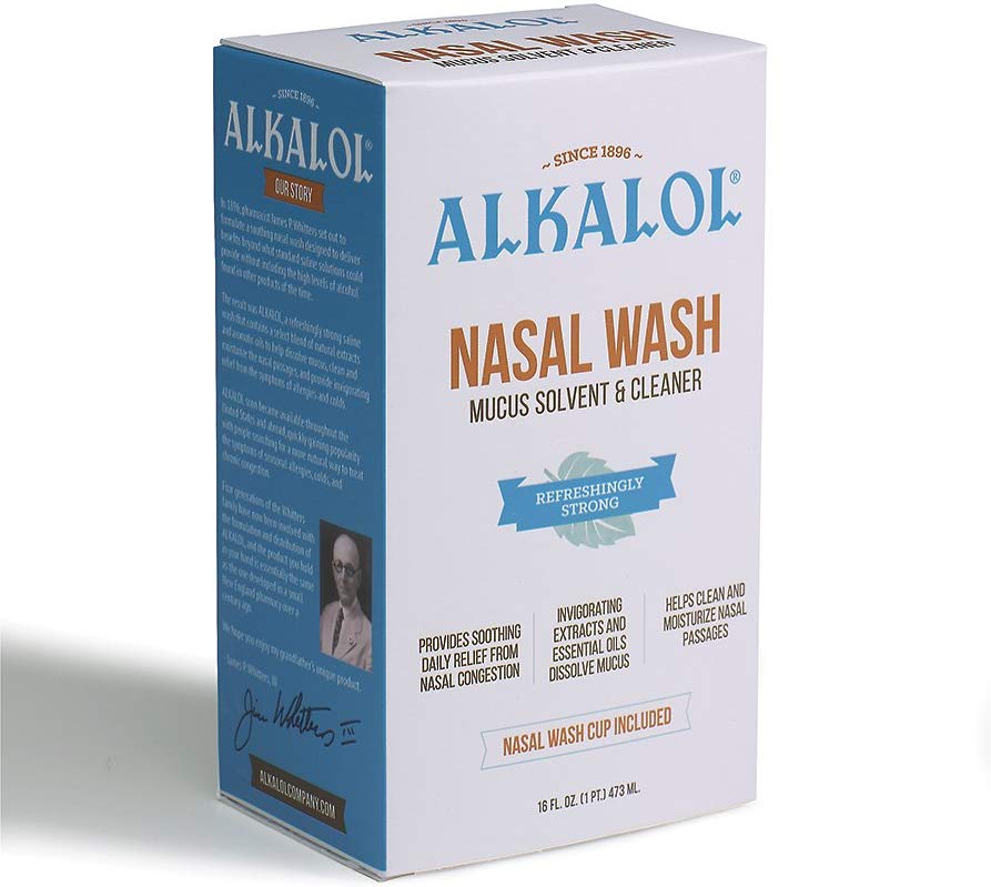 1 Pack Alkalol Natural Nasal Wash, Mucus Solvent & Cleaner Kit with Cup ...