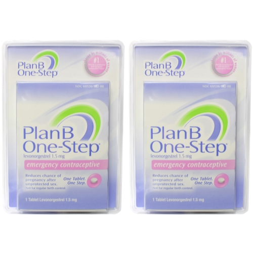 2 Pack Plan B One-Step Emergency Contraceptive 1 Tablet Levonorgestrel ...