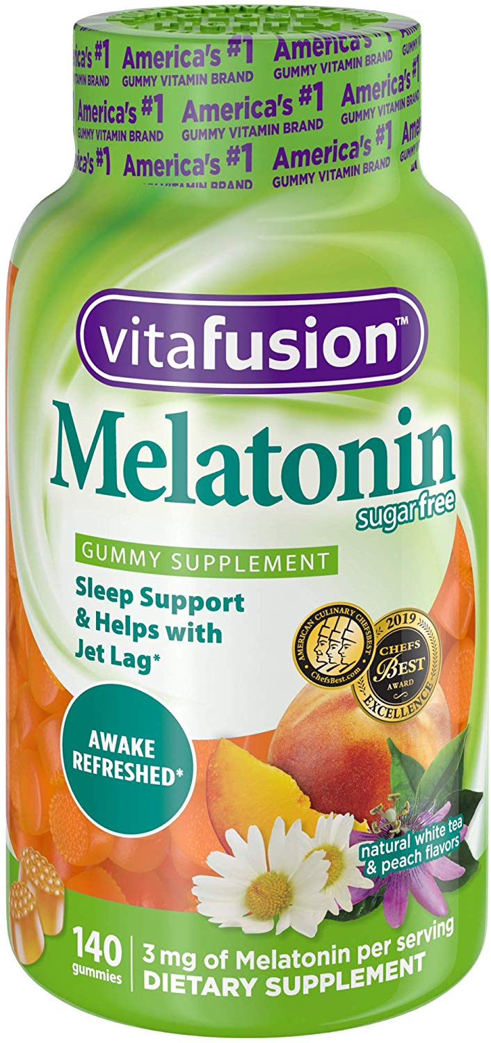 Vitafusion Melatonin Gummy Supplement 3mg White Tea & Peach 140 Gummies ...