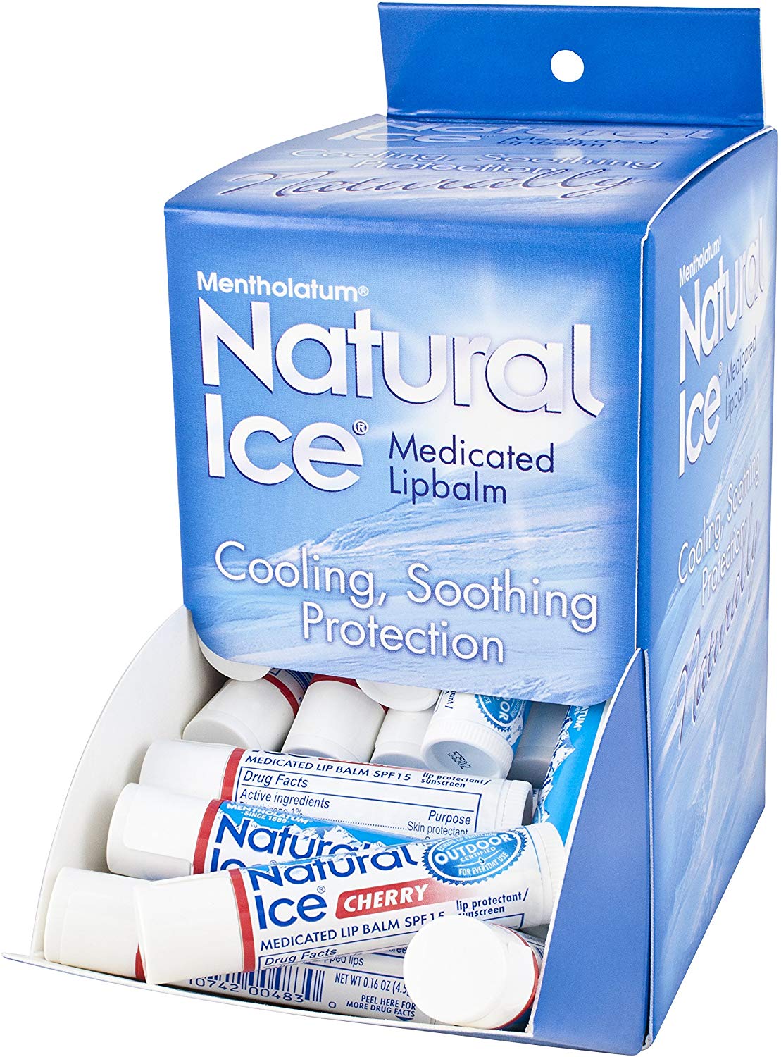 2 Pack Mentholatum Natural Ice Medicated Cherry Lip Balm 48 Count Case ...