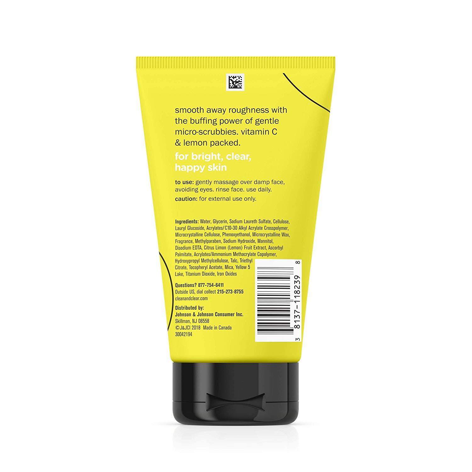 Clean & Clear Lemon Zesty OilFree Face Scrub with Vitamin C 4.2 oz