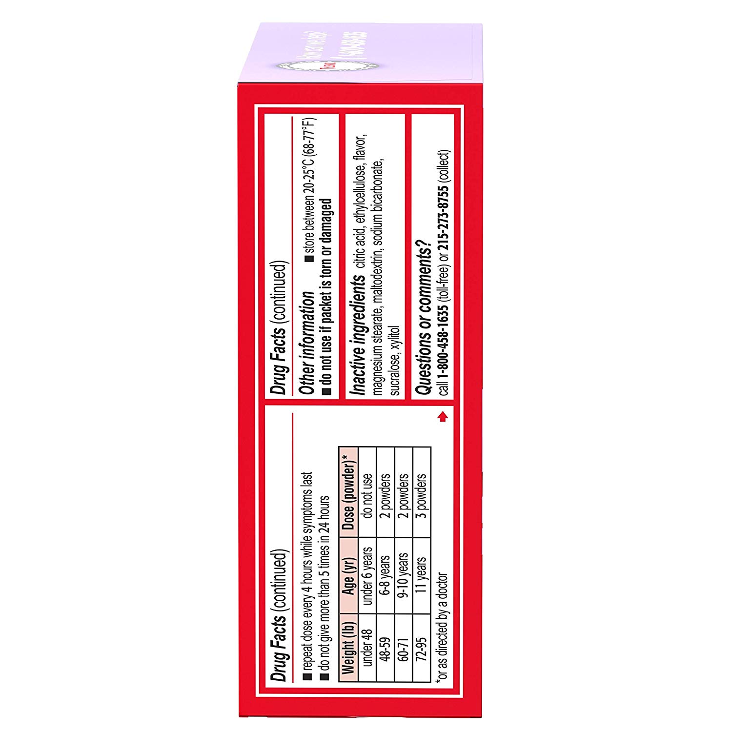 5 pack Children's Tylenol Dissolve Packs 160 mg acetaminophen, Wild