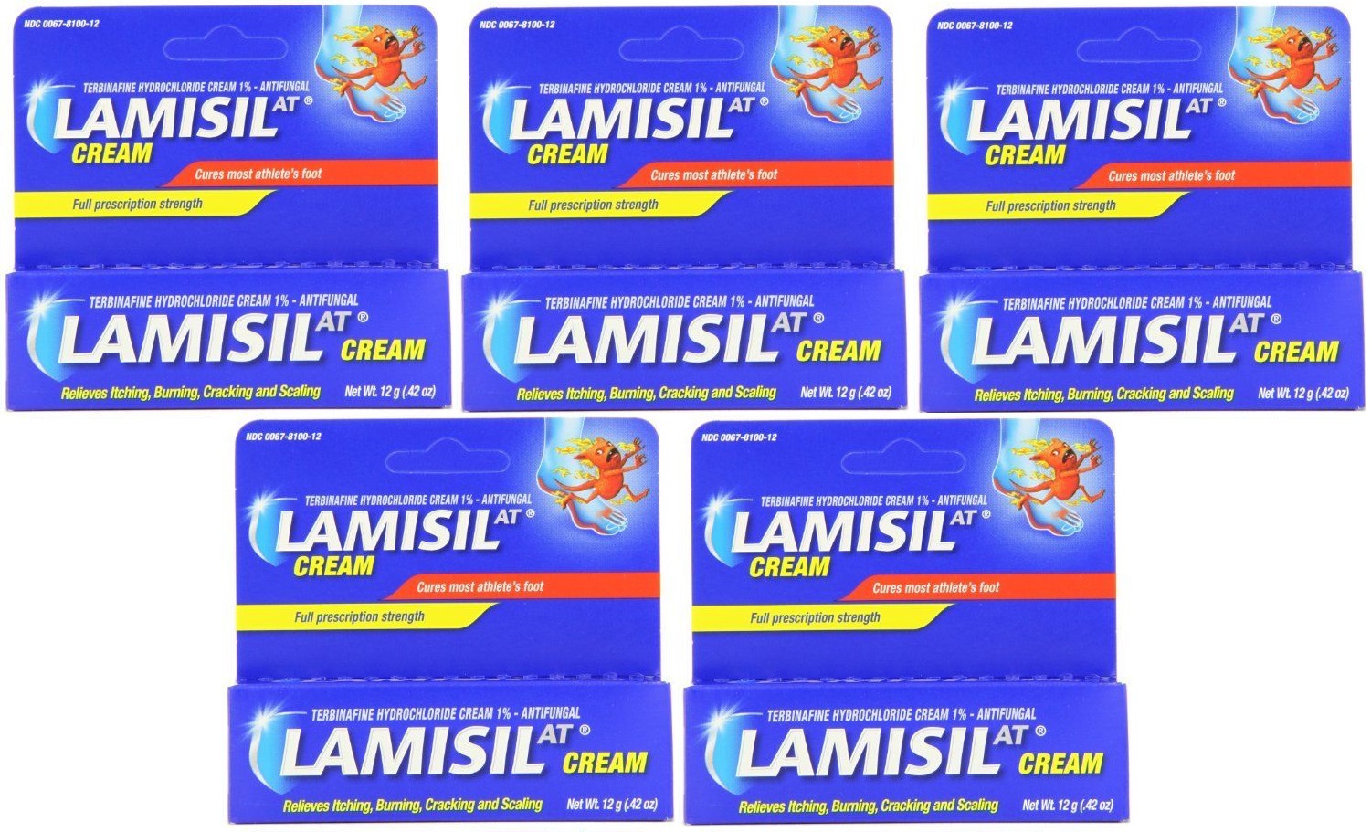 5 Pack Lamisil At Athletes Foot Cream Cures Athletes Foot .42Oz Each eBay