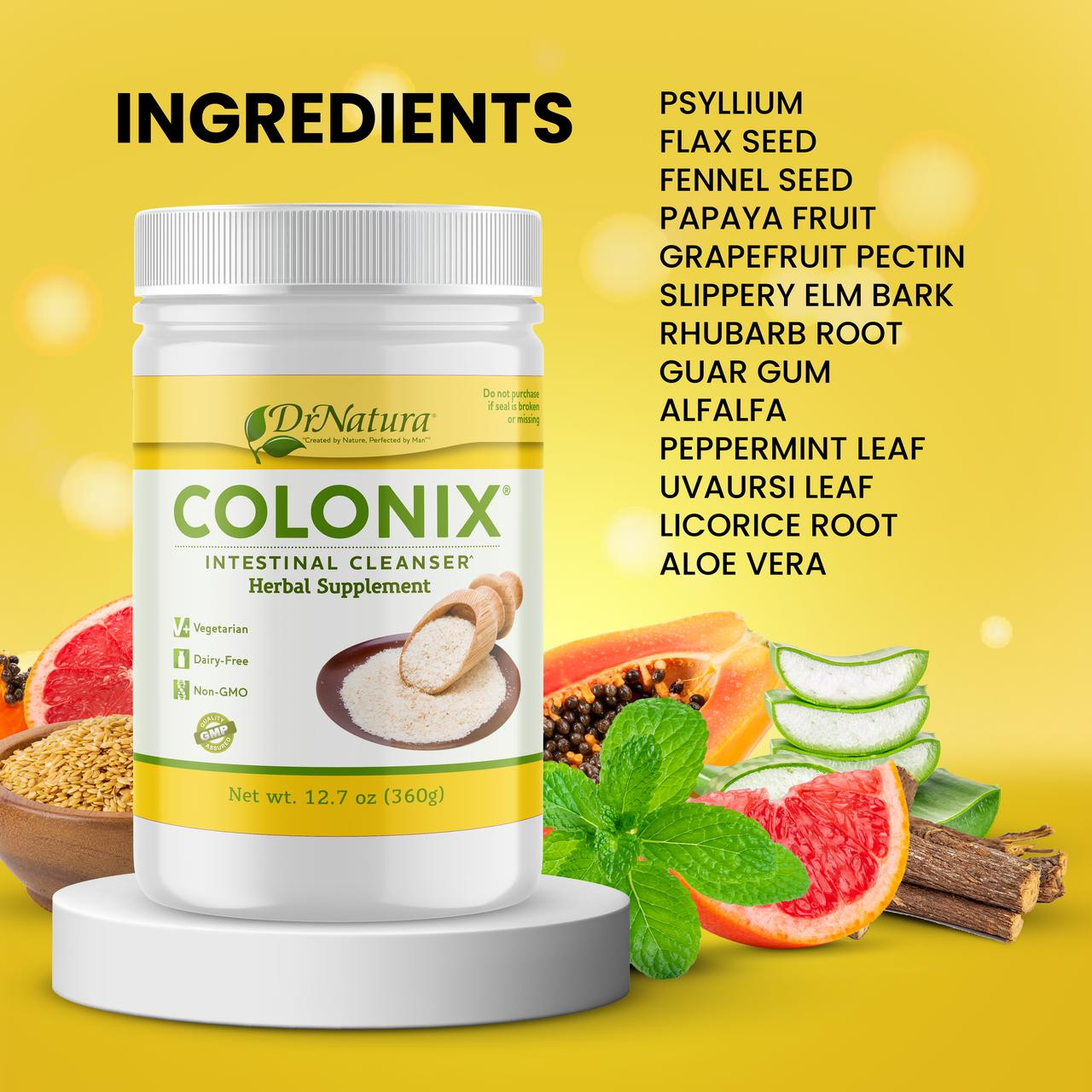 Dr. Natura Colonix Intestinal Cleanser & Supplement Powder 12.7 Oz