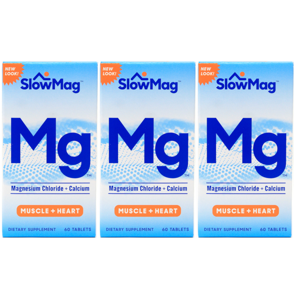 3 Pack Slow Mag Magnesium Chloride And Calcium 60 Tablets Each eBay