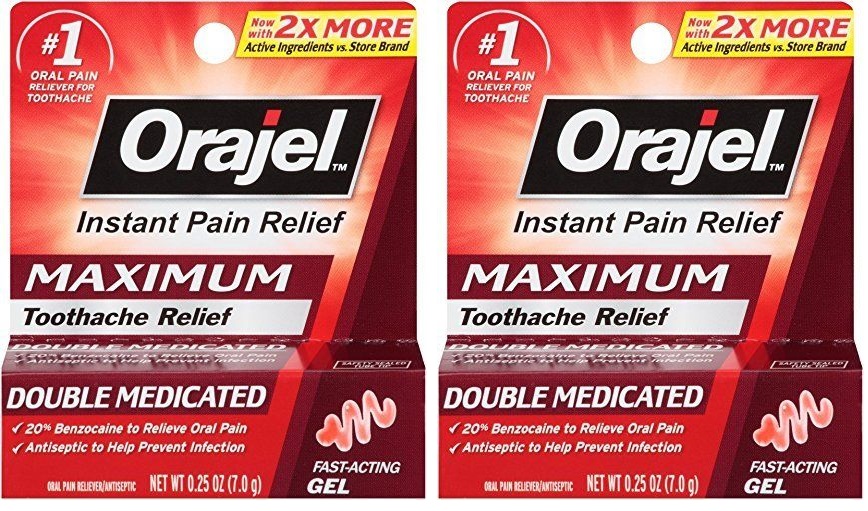 2 Pack Orajel Maximum Stregnth Gel Instant Toothache Pain