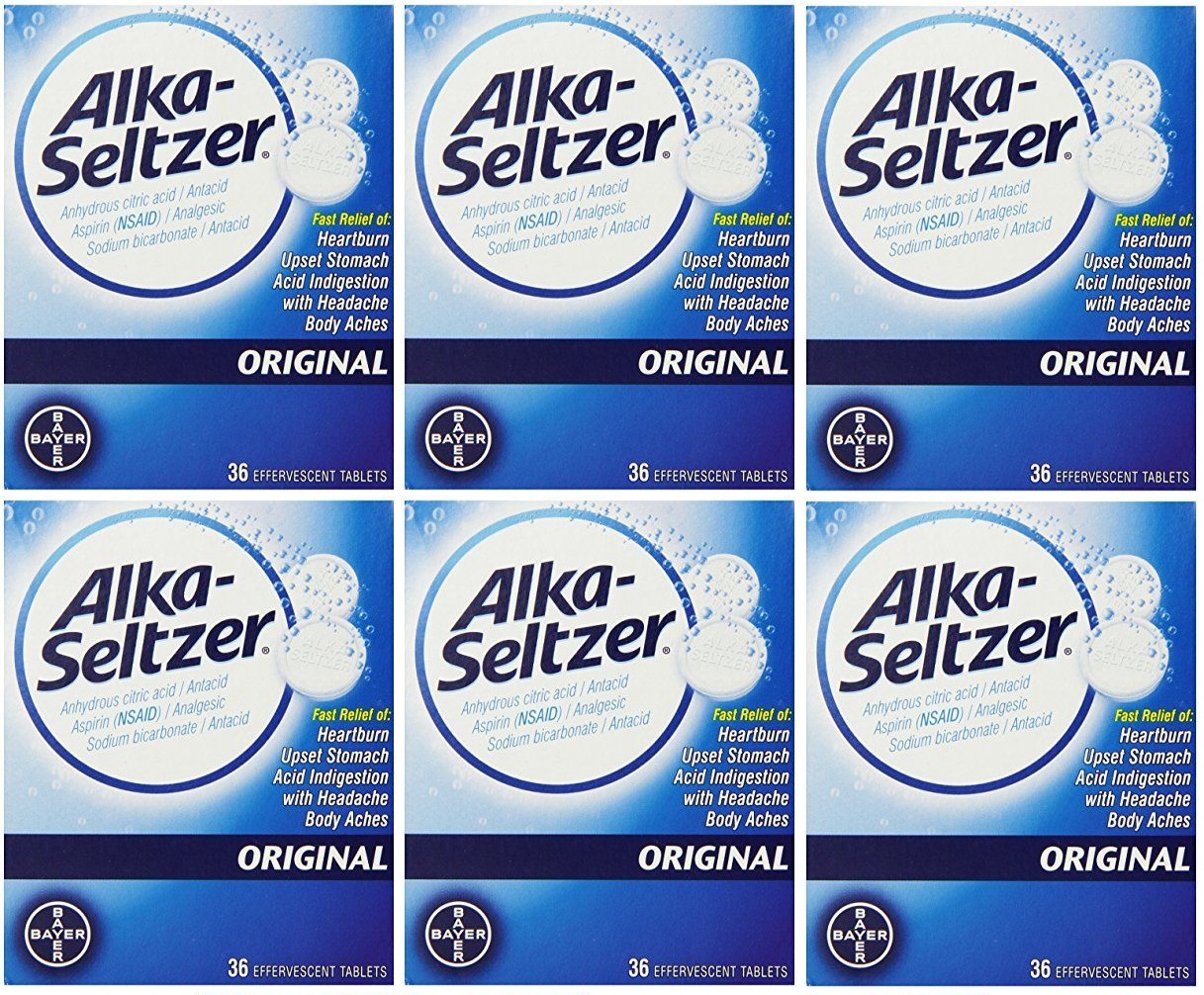 6 Pack Alka Seltzer Original Effervescent Tablets 36 Tablets Each | EBay