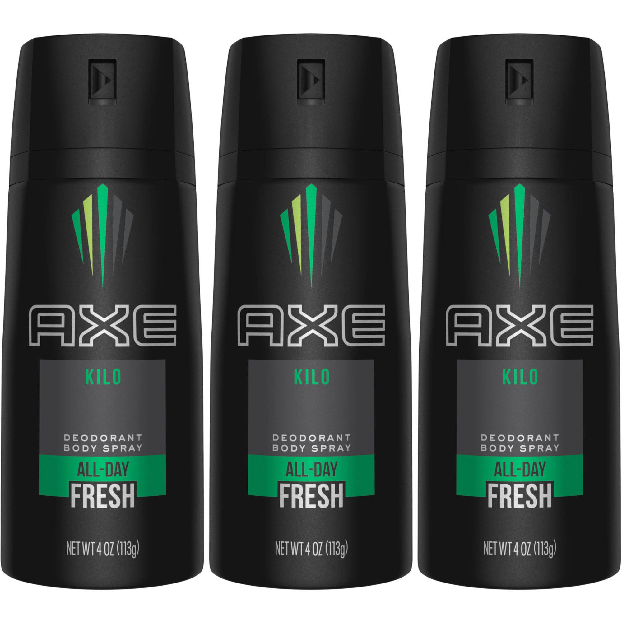 3 Pack Axe Body Deodorant Spray, Kilo 4oz Each 79400551405 eBay