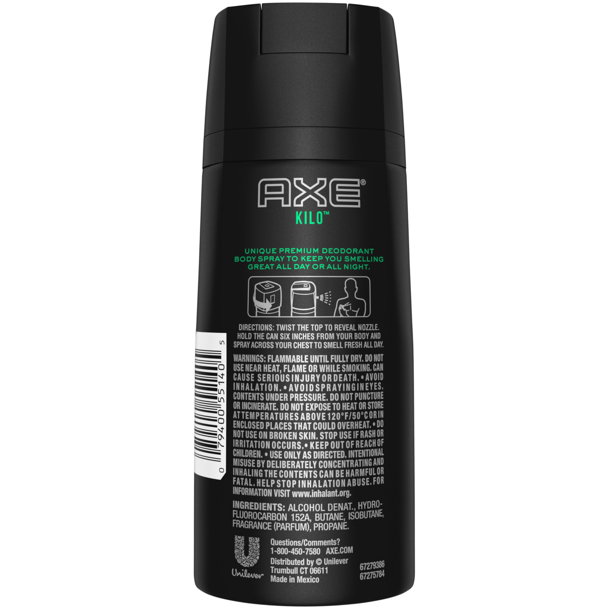 6 Pack Axe Body Deodorant Spray Kilo 4Oz Each 79400551405 eBay