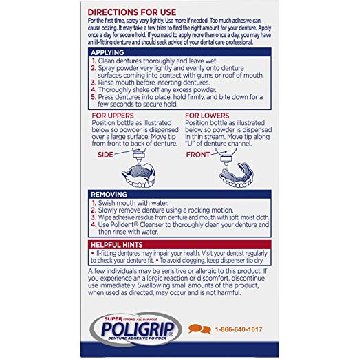 3 Pack Super Poligrip Extra Strength 12h Denture Adhesive Powder, 1.6 Oz Each 310158078012 eBay