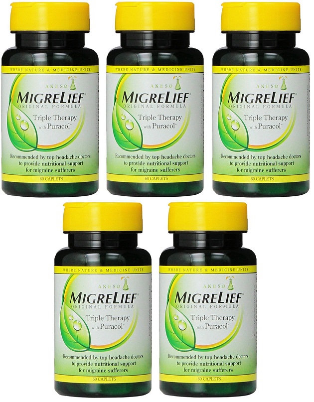 5 Pack Migrelief Original Formula Triple Therapy With Puracol 60